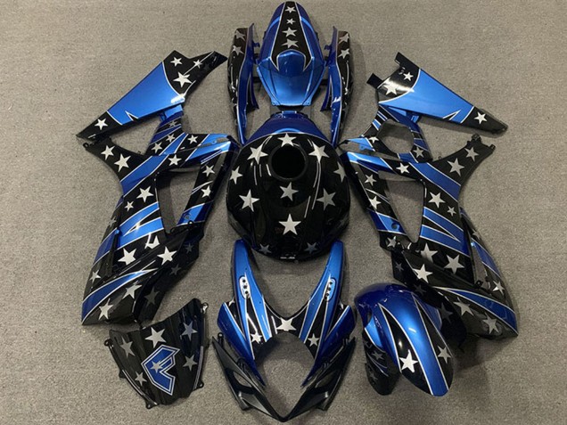 2007-2008 Blue Glossy Black Star Suzuki GSXR 1000 Motorcycle Fairings