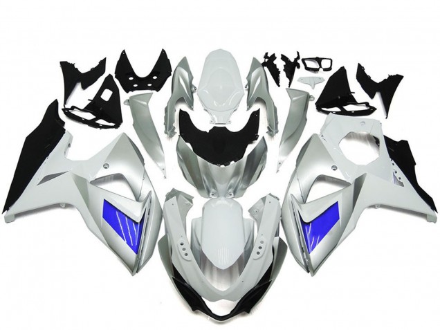 2009-2016 White Blue Suzuki GSXR 1000 Motorcycle Fairing
