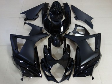 2007-2008 Glossy Black Matte Black Suzuki GSXR 1000 Motorcycle Fairing