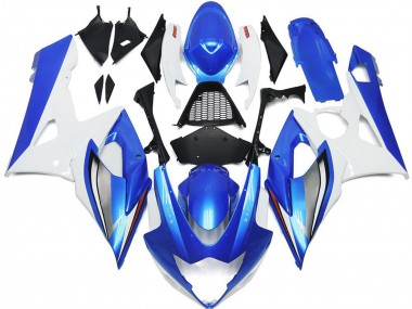 2005-2006 White Blue Suzuki GSXR 1000 Motorcycle Fairings