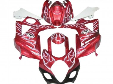 2007-2008 Red White Flame Suzuki GSXR 1000 Motorcycle Fairings