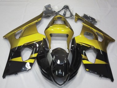 2003-2004 Yellow Glossy Black Suzuki GSXR 1000 Motorcycle Fairings