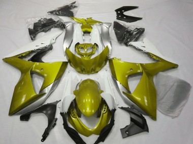 2009-2016 White Yellow Suzuki GSXR 1000 Motorcycle Fairings