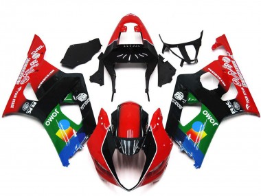 2003-2004 Red Black Green JOMO Suzuki GSXR 1000 Motorcycle Fairings