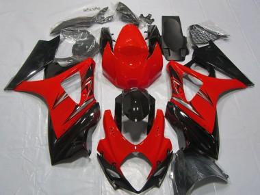 2007-2008 Red Glossy Black Suzuki GSXR 1000 Motorcycle Fairings