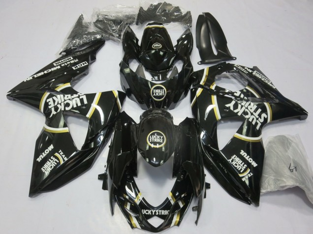 2009-2016 Glossy Black Lucky Strike Suzuki GSXR 1000 Motorcycle Fairings