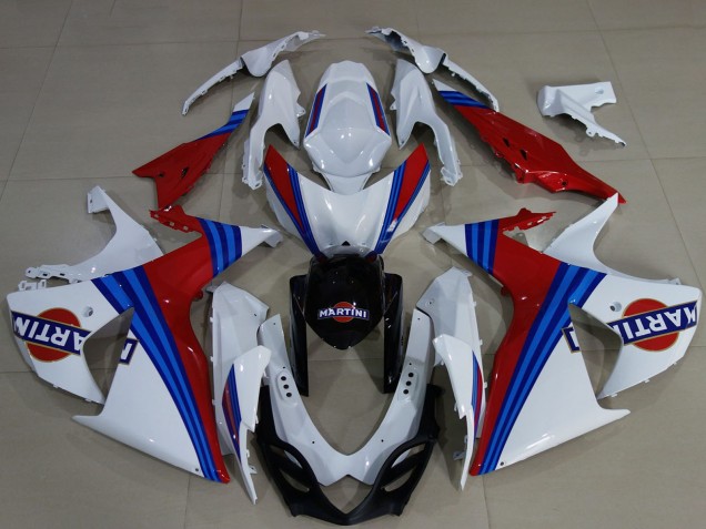 2009-2016 White Blue Red Martini Suzuki GSXR 1000 Motorcycle Fairings