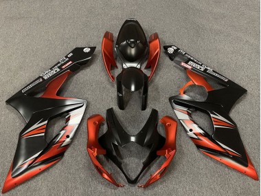 2005-2006 Matte Black Orange Suzuki GSXR 1000 Motorcycle Fairings