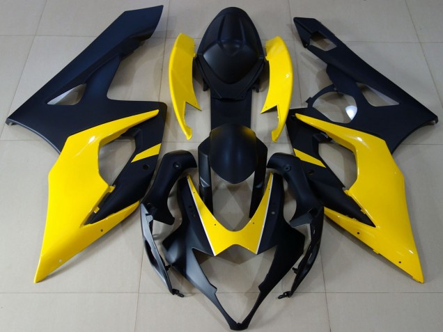 2005-2006 Matte Black Yellow Suzuki GSXR 1000 Motorcycle Fairings