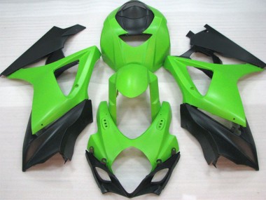 2007-2008 Green Matte Black Suzuki GSXR 1000 Motorcycle Fairings