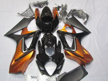 2007-2008 Orange Glossy Black Matte Black Suzuki GSXR 1000 Motorcycle Fairings