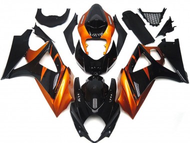 2007-2008 Orange Glossy Black Suzuki GSXR 1000 Motorcycle Fairings