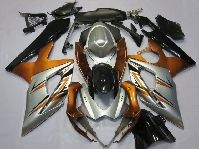 2005-2006 Orange Silver Glossy Black Suzuki GSXR 1000 Motorcycle Fairings
