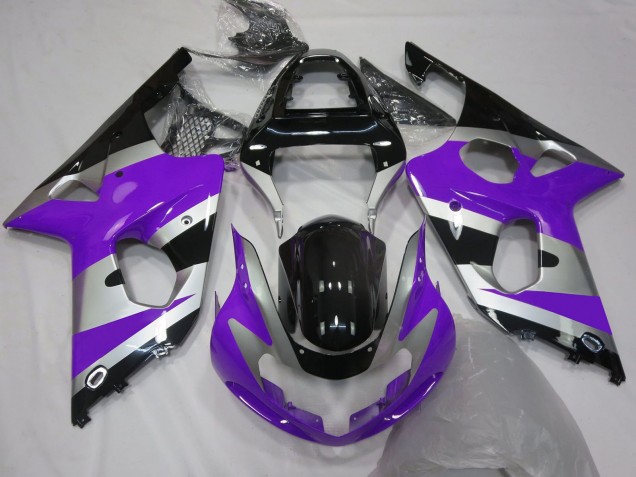 2000-2002 Purple Silver Glossy Black OEM Style Suzuki GSXR 1000 Motorcycle Fairings