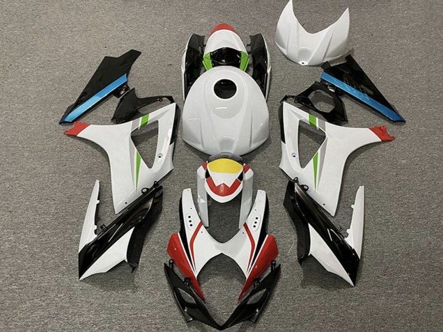 2007-2008 White Red Yellow Blue Black Racing Suzuki GSXR 1000 Motorcycle Fairings
