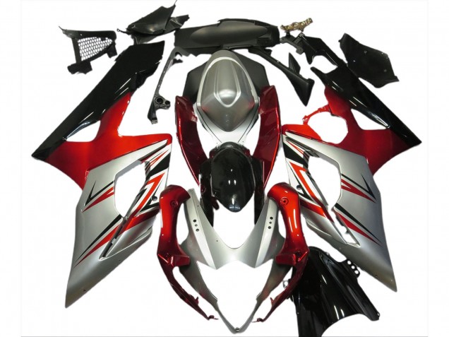 2005-2006 Red Silver Black Suzuki GSXR 1000 Motorcycle Fairings