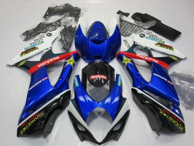 2007-2008 White Blue Red Black Rockstar Suzuki GSXR 1000 Motorcycle Fairing