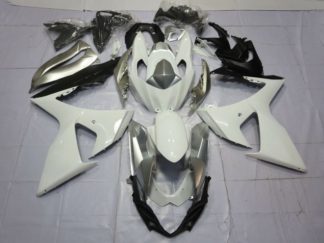 2009-2016 White Silver Suzuki GSXR 1000 Motorcycle Fairings