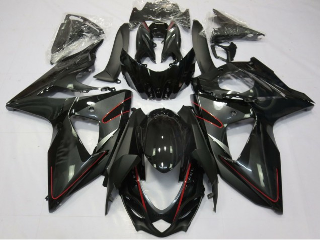 2009-2016 Glossy Black Red Suzuki GSXR 1000 Motorcycle Fairings