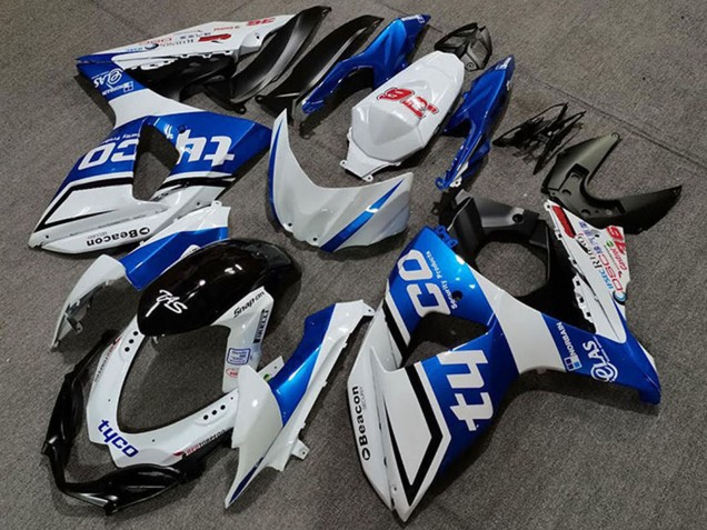 2009-2016 White Blue Black Tyco Suzuki GSXR 1000 Motorcycle Fairings