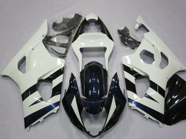 2003-2004 White Glossy Black Suzuki GSXR 1000 Motorcycle Fairings