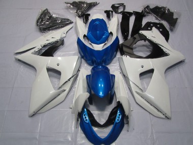 2009-2016 White Blue Suzuki GSXR 1000 Motorcycle Fairings