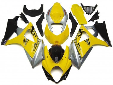 2007-2008 Yellow Silver Black OEM Style Suzuki GSXR 1000 Motorcycle Fairings