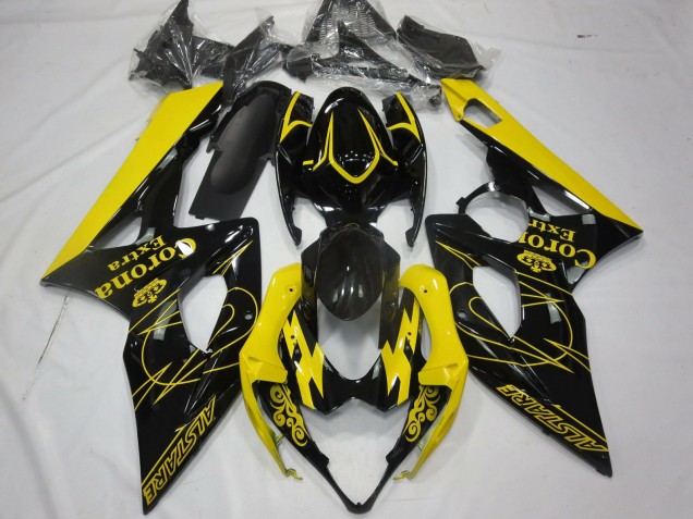 2005-2006 Yellow Black Corona Alstare Suzuki GSXR 1000 Motorcycle Fairings