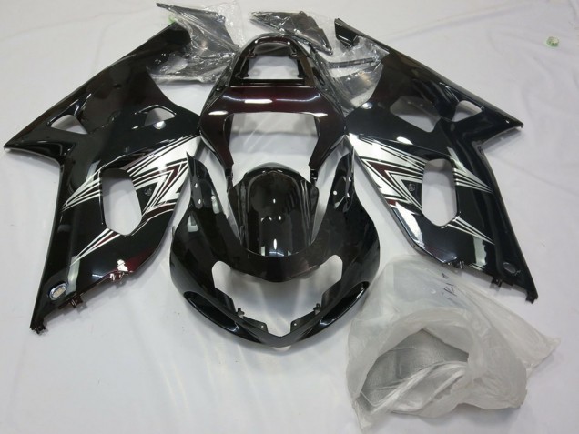 2001-2003 Glossy Black Silver White Suzuki GSXR 600 / GSXR 750 Motorcycle Fairings