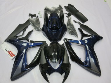 2006-2007 Blue Grey Black Stripe Suzuki GSXR 600 / GSXR 750 Motorcycle Fairings