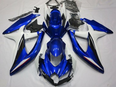 2008-2010 White Blue Black Suzuki GSXR 600 / GSXR 750 Motorcycle Fairings