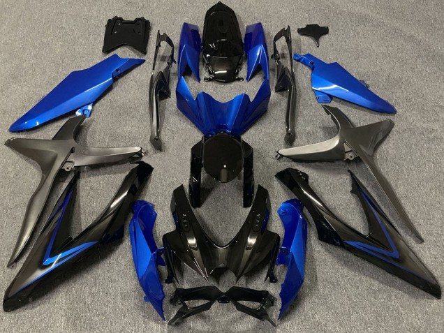 2008-2010 Blue Grey Glossy Black Suzuki GSXR 600 / GSXR 750 Motorcycle Fairings