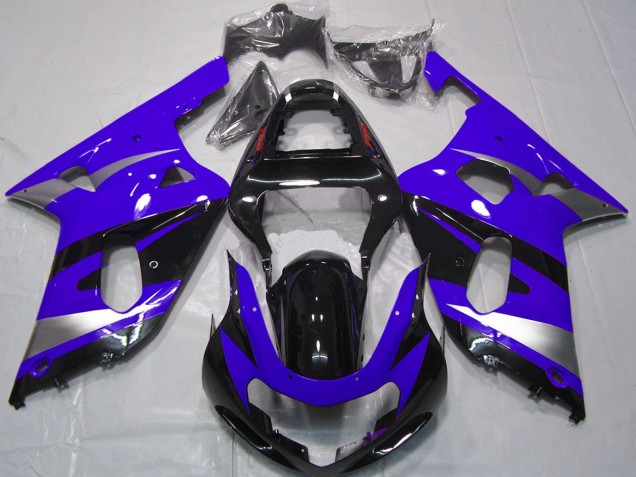 2001-2003 Blue Silver Glossy Black OEM Style Suzuki GSXR 600 / GSXR 750 Motorcycle Fairings