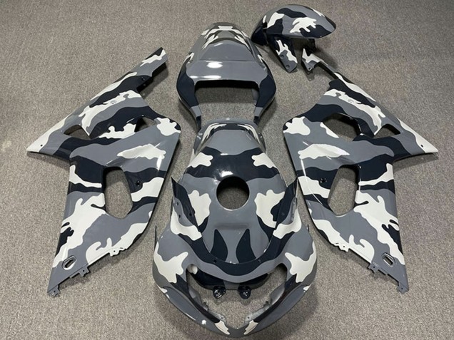 2001-2003 Grey Black White Camouflage Suzuki GSXR 600 / GSXR 750 Motorcycle Fairings