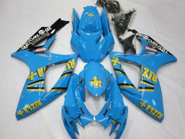 2006-2007 Light Blue Black Yellow Rizla Suzuki GSXR 600 / GSXR 750 Motorcycle Fairings