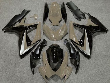 2006-2007 Desert Tan Silver Glossy Black OEM Style Suzuki GSXR 600 / GSXR 750 Motorcycle Fairings