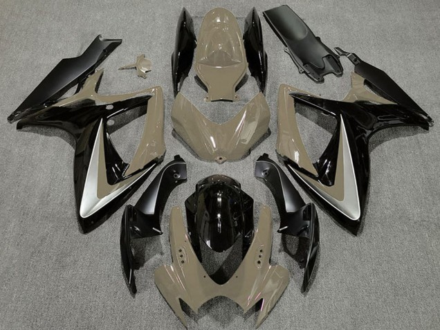 2006-2007 Desert Tan Silver Glossy Black OEM Style Suzuki GSXR 600 / GSXR 750 Motorcycle Fairings