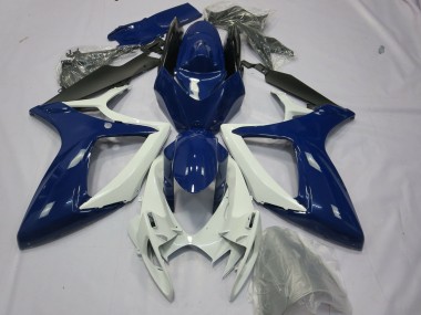 2006-2007 Blue White Black Suzuki GSXR 600 / GSXR 750 Motorcycle Fairings