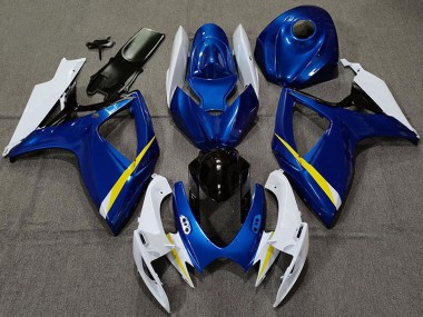 2006-2007 White Blue Yellow Black Suzuki GSXR 600 / GSXR 750 Motorcycle Fairings