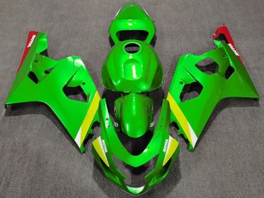 2004-2005 Green Yellow White Suzuki GSXR 600 / GSXR 750 Motorcycle Fairings