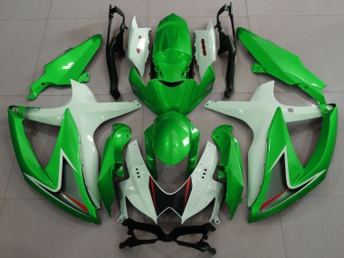 2008-2010 White Green Black Red Suzuki GSXR 600 / GSXR 750 Motorcycle Fairings