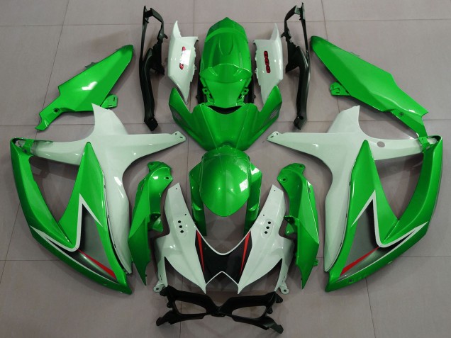 2008-2010 White Green Black Red Suzuki GSXR 600 / GSXR 750 Motorcycle Fairings