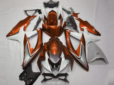 2008-2010 White Orange Silver Black Suzuki GSXR 600 / GSXR 750 Motorcycle Fairings