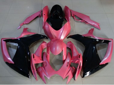 2006-2007 Pink Glossy Black Suzuki GSXR 600 / GSXR 750 Motorcycle Fairings