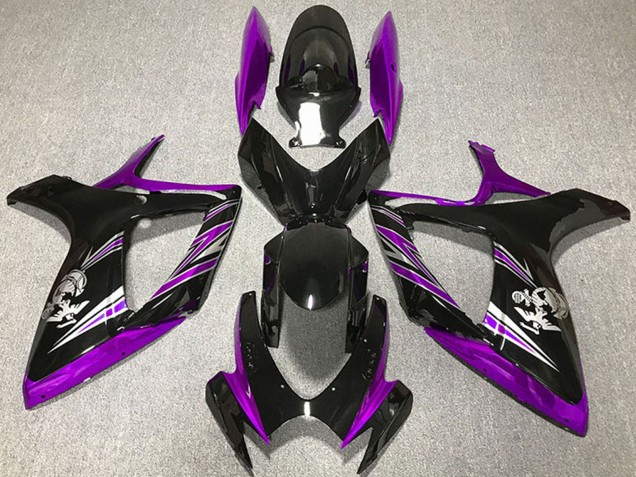 2006-2007 Purple Glossy Black Suzuki GSXR 600 / GSXR 750 Motorcycle Fairing
