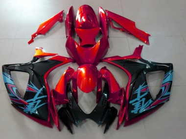 2006-2007 Red Black Light Blue Suzuki GSXR 600 / GSXR 750 Motorcycle Fairings