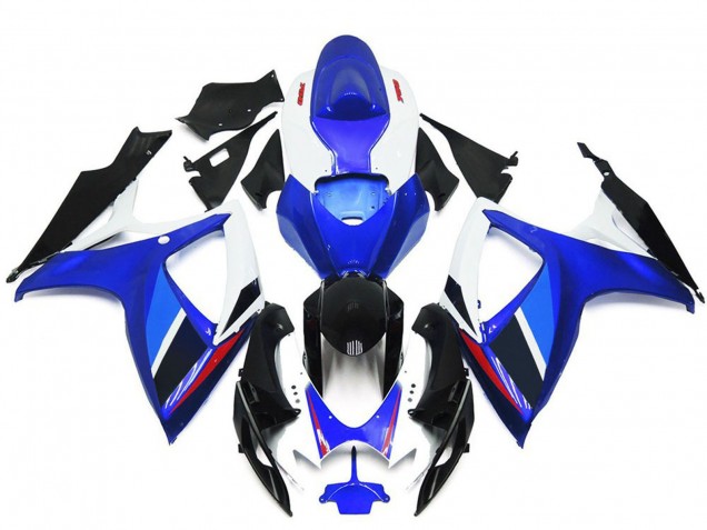 2006-2007 Blue White Red Glossy Black OEM Style Suzuki GSXR 600 / GSXR 750 Motorcycle Fairings