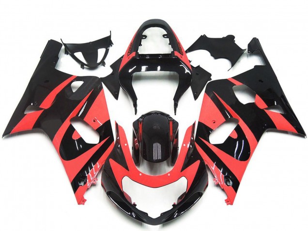 2001-2003 Light Red Glossy Black OEM Style Suzuki GSXR 600 / GSXR 750 Motorcycle Fairings