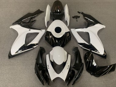 2006-2007 White Glossy Black Suzuki GSXR 600 / GSXR 750 Motorcycle Fairings
