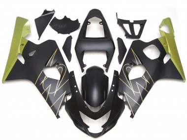2004-2005 Matte Black Gold Corona Suzuki GSXR 600 / GSXR 750 Motorcycle Fairings